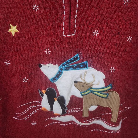CJ Banks Christmas/Winter Sweater Red Size 1X - Picture 3 of 6
